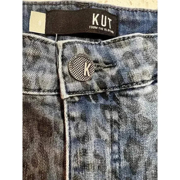 Kut from the Kloth connie jeans with cheetah print size 8 high rise skinny ankle - Picture 2 of 5